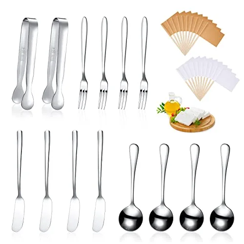 14 Pcs Charcuterie Utensils Cheese Knives Forks,Silver