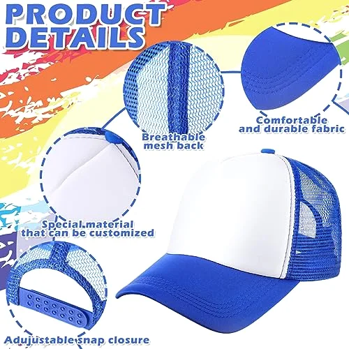 24 Pcs Trucker Hats Bulk DIY Gift, 8 Color, Adult view 4