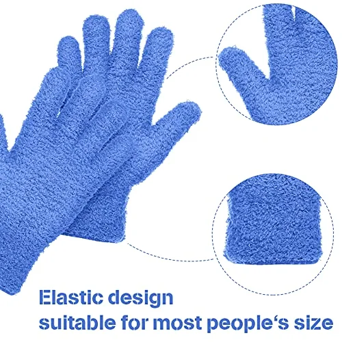 Microfiber Gloves for Plants Dusting Cleaning Glove Mittens, Navy Blue, 4 Count view 2
