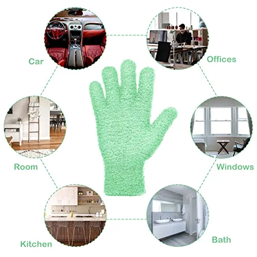 2 Pairs Microfiber Gloves for Plants,Blue, Grass Green,X-Large view 4