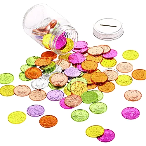 100 Pieces Caught Being Good Coins with Reward Jar Behavior Tokens Classroom Behavior Incentives Coin Reward Tokens for 100 Days of School Classroom Teacher Learning Incentives view 3