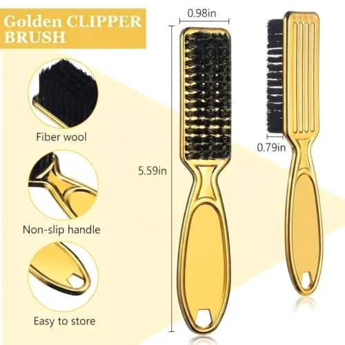 2 Pcs Clipper Brush Barber Blade Trimmer,Gold view 2