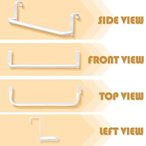 Over Cabinet Door Towel Bar, Metal Kitchen Rack,White view 3