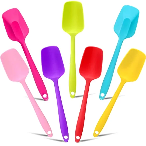 7 Pcs Small Silicone Spoonula Spatula, 8.2 Inch Non Stick