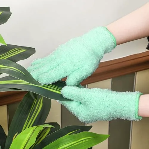 3 Pairs Microfiber Dusting Gloves for Plants Leaf, Medium view 2