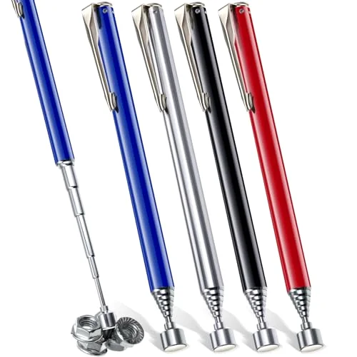 4 Pieces Telescoping Magnetic Pick up Tool, 25 Inch,Multicolor