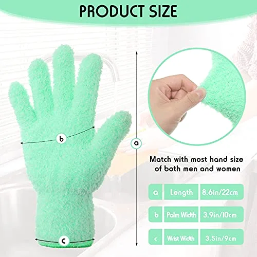4 Pairs Microfiber Plant Dusting Gloves Reusable Leaf Dust Cleaning Glove Mittens for Plants House Cleaning Car Blinds view 2