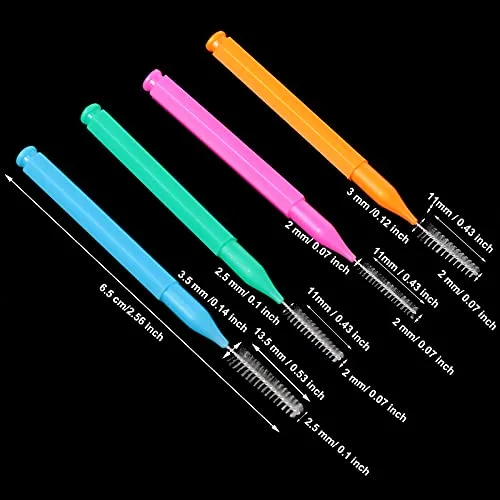 50 Pcs Interdental Brushes Braces,Green, Blue, Pink, Orange view 2
