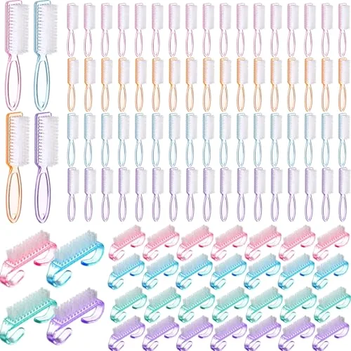 100 Pcs Nail Brushes for Cleaning, Fingernail Hand Toes,Transparent