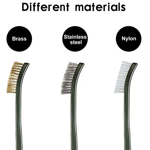 9 Pcs Mini Wire Brush Set – Stainless Steel, Brass & Nylon – Rust Removal, Welding Slag, Automotive Parts Cleaning, Detail Scrub Brushes view 3