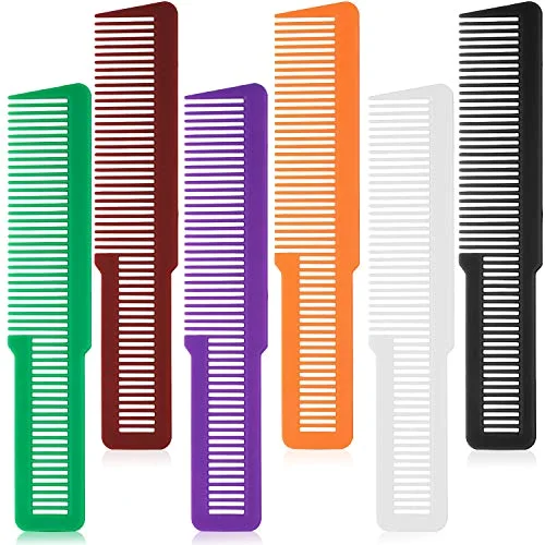 6 Flat Top Styling Comb,Green, Purple, Orange, Red, White, Black