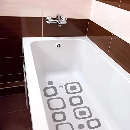20 Pieces Adhesive Square Bath Treads Non-Slip Bathtub Stickers Non Slip Traction to Tubs Bathtub Stickers Adhesive Decals Appliques for Bath Tub Showers, Pools, Boats, Stairs view 2