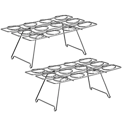 2 Pack Ice Cream Cone Baking Racks 12-cavity Cupcake Cone Holders Cupcakes Display Stands Cooling Racks for Home Kitchen Baking Cooking Ice Cream Tools Supplies