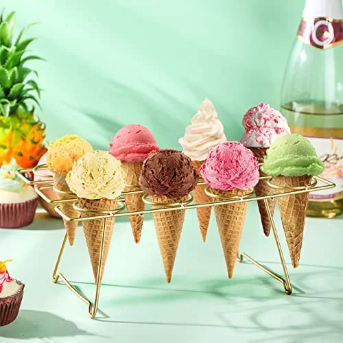 2 Pack Ice Cream Cone Baking Racks 12-cavity Cupcake Cone Holders Cupcakes Display Stands Cooling Racks for Home Kitchen Baking Cooking Ice Cream Tools Supplies view 4