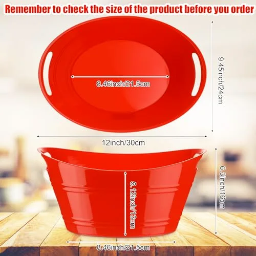 6 Pcs Plastic Ice Buckets with Handles,4.5 Liter,Multicolor view 2