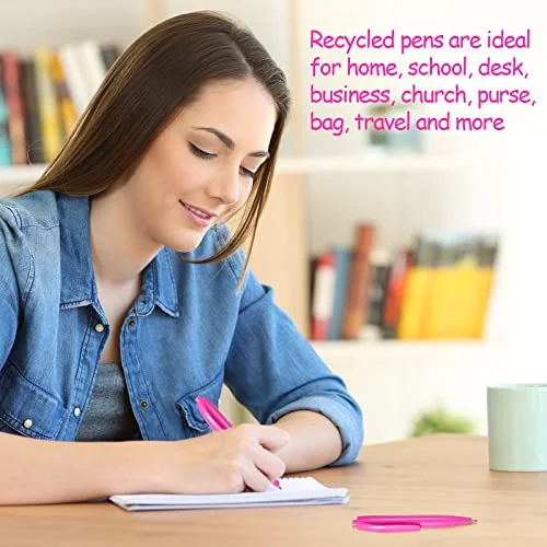 100 Pcs Pink Retractable Ballpoint Pens Bulk,Mini Pen Black Ink view 4