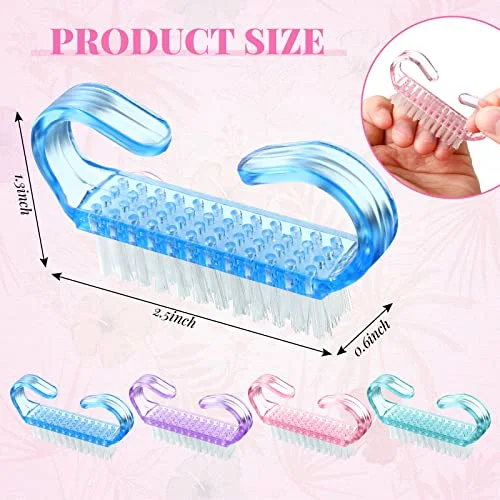 200 Pcs Nail Brushes for Cleaning, Fingernail Hand Toes,Transparent view 2