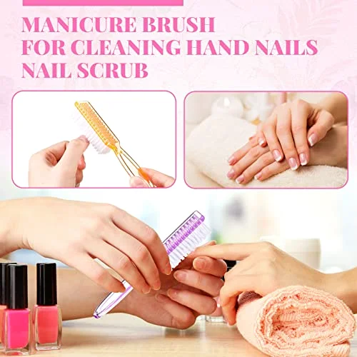 24 Pcs Nail Brushes for Cleaning, Fingernail Hand Toes,Transparent view 3