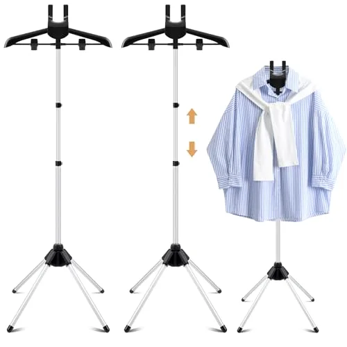 2 Pack Adjustable Shirt Display Stand 32-63 Inch, Foldable Clothing Display Stand, Portable Garment Rack for Steaming Clothes, Mannequin for Vendors Photography Small Business