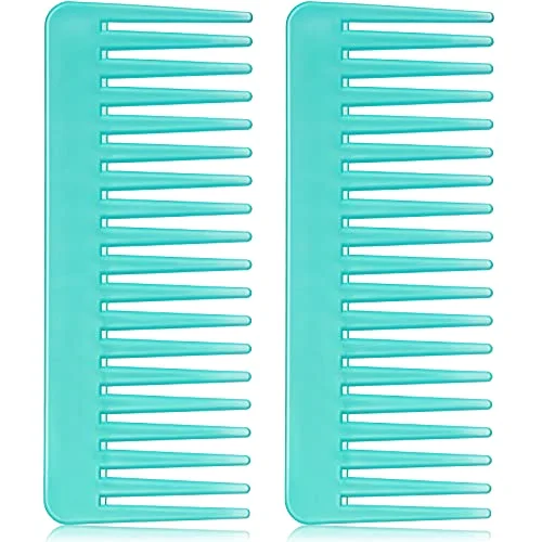 Wide Tooth Comb No Handle,Cyan