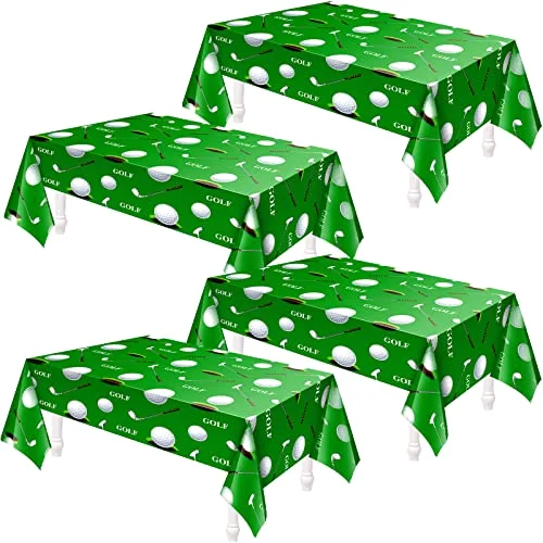 4 Piece Golf Party Decorations Tablecloth, 86 x 51 Inches