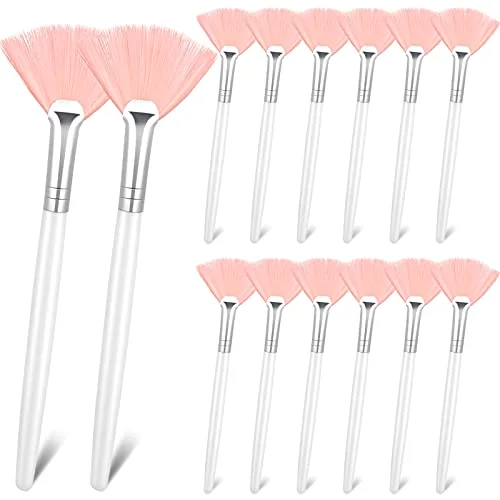 14 Pieces Fan Brushes Applicator, Mask Brushes for Facial Makeup Tools for Face Cosmetic