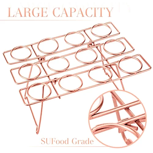 2 Pack Ice Cream Cone Baking Racks 12-cavity Cupcake Cone Holders Cupcakes Display Stands Cooling Racks for Home Kitchen Baking Cooking Ice Cream Tools Supplies view 3