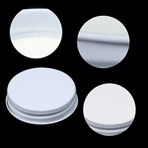 144 Pieces 38 mm White Growler Caps Lids, Tinplate Metal Screw Caps with White Filling Glue Fits for Most 1/2 and 1 Gallon Jugs view 3