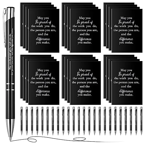 24 Set Appreciation Gifts for Men Inspirational Notepad and Pen Thank You Gifts for Employee Coworkers Staff Teacher School Office