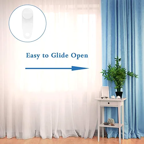 100 Pieces Traverse Rod Slides Curtain Replacement White Plastic Snap in Traversing Slides Track Glider Window Door Shower Curtain Accessories view 4