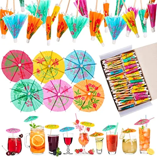 1000 Pcs 4 Inch Cocktail Umbrella Picks, Paper Drink Umbrellas
