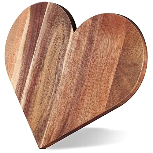 Heart Shaped Cutting Board, Acacia Wood Charcuterie,Classic Style