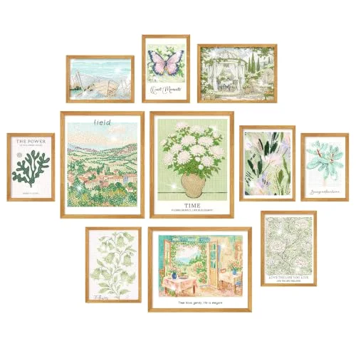 11 Pack Aesthetic Diamond Art Kits for Adults Round Drill Diamond Painting Wall Decor DIY Abstract Landscapes 5D Full Round Drill Crafts Gem by Numbers for Adults Beginners Home Decor Gifts