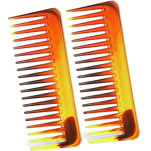 Wide Tooth Comb Handle Large,Dark Brown