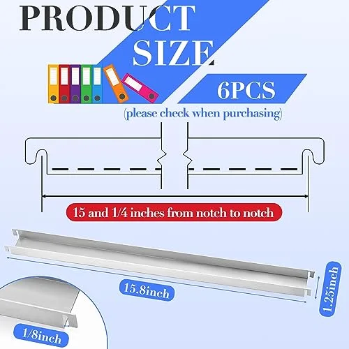 Stainless Steel File Drawer Rails - Front to Back, 15.76 Inches Long view 2