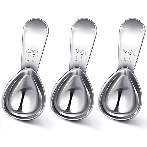 3 Pieces Coffee Scoop Tablespoon Measuring Spoons Stainless Steel Coffee Scoops Short Handle Tablespoon for Tea Sugar Kitchen Gifts