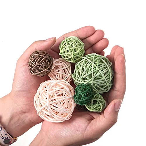 Wicker Ball Orbs,Vivid Color,2.4'',2'',1.6'',1.2'' view 4