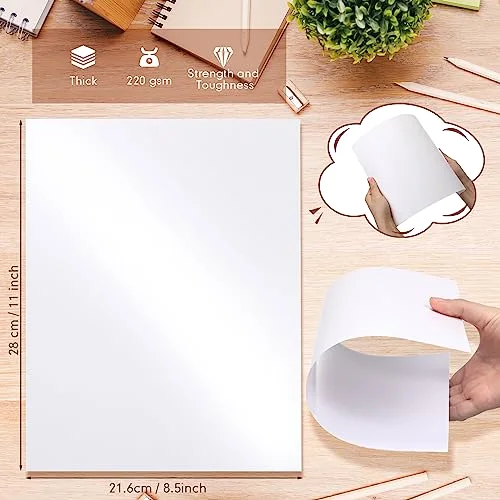 150 Pcs Double Sided Semi Gloss Cardstock Paper 8.5 x 11'' Heavyweight White Thick Paper for Laser Printer Printing Semi Gloss Cardstock DIY Printer Paper 80lb Cover Stock Paper view 2