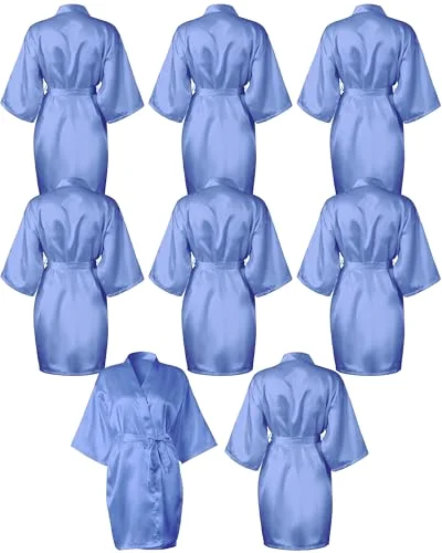 8 Pcs Bridesmaid Robes for Women, One Size, Light Blue