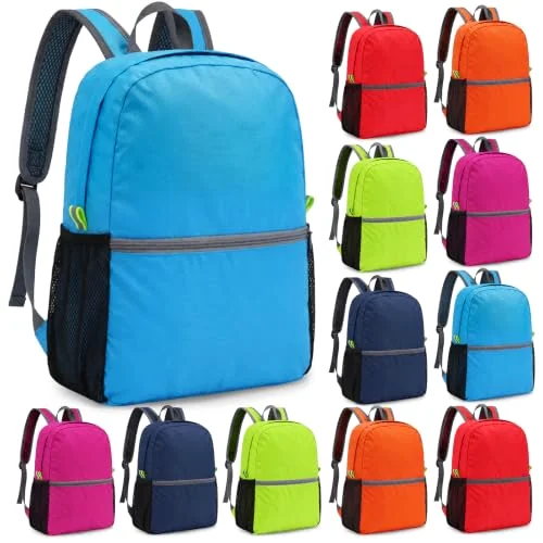 12 Pcs 17" Backpacks in Bulk for School Kids Colorful Bookbags Lightweight Back Pack for Girls Boys Outdoor Travel