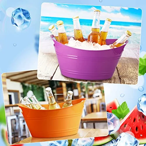 6 Pcs Plastic Ice Buckets with Handles,4.5 Liter,Multicolor view 4