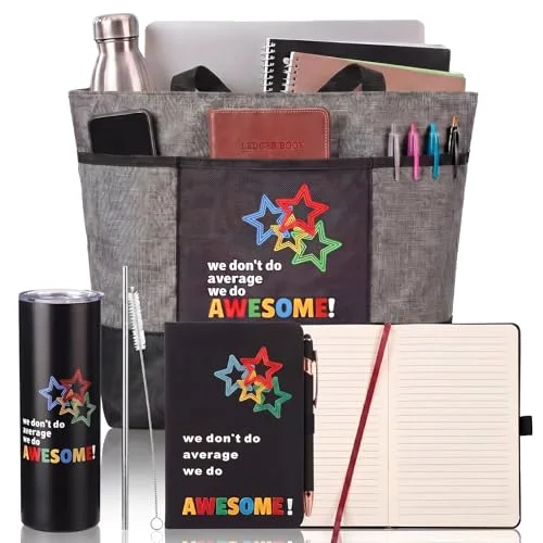 4 Pcs Back to School Gifts Set Include A6 Notebook Tumbler Tote Bag