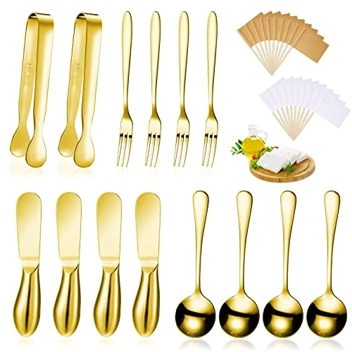14 Pcs Cheese Spreaders Stainless Steel Charcuterie Set, Gold
