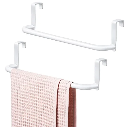 Over Cabinet Door Towel Bar, Metal Kitchen Rack,White