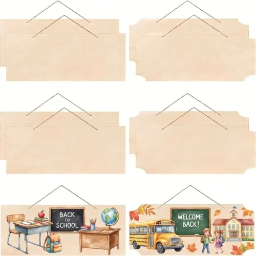 20 Pcs Blank Wood Signs Unfinished Plaques with Ropes,2 Styles
