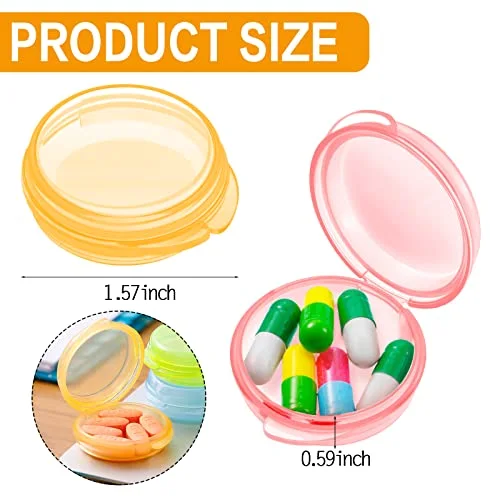6 Packs Small Pill Box Organizer Pill Case, Fresh Color view 2