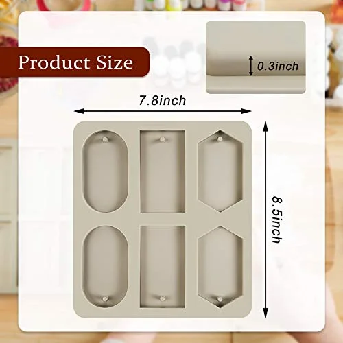 2 Pcs Silicone Wax Melt Molds Silicone Resin Keychain and Wax Sachets Epoxy Casting Jewelry Making Molds with Hanging Holes for DIY Jewelry Handicrafts Making view 2