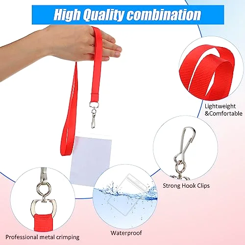 32 Pack Lanyards for Cruise Ship Cards & ID Badges - Colored, Solid Color, Durable Lanyards with Badge ID Holder for Carnival Sail view 3