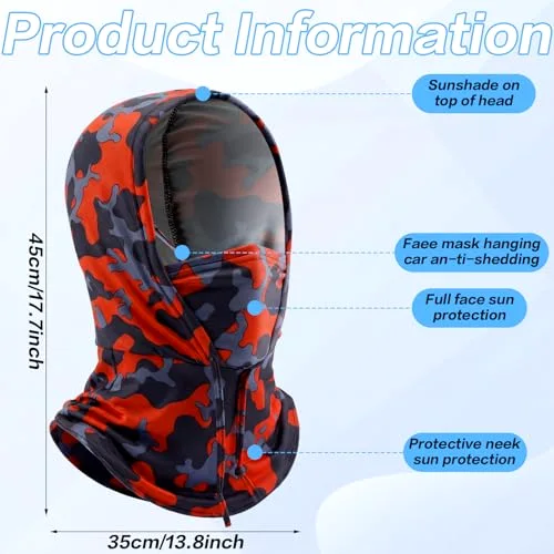 6 Pcs Summer Balaclava UV Face Mask Sun Protection Cooling Hood Full Head Face Cover for Women Men Cycling Fishing view 4