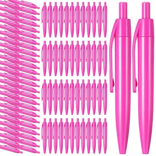 100 Pcs Pink Retractable Ballpoint Pens Bulk,Mini Pen Black Ink